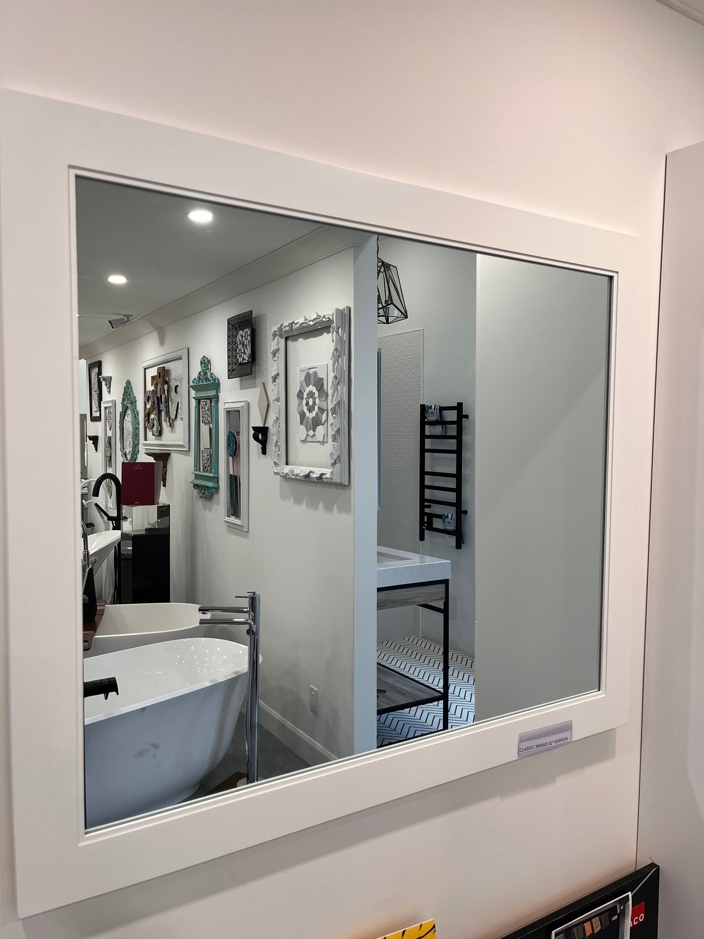 Classic B White Mirror Floor Model