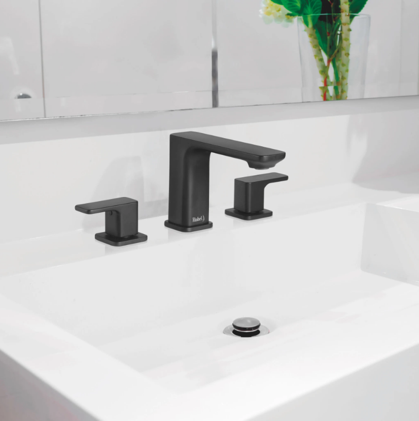 Equinox Widespread Bathroom Faucet - Black | Model Number: EQ08BK