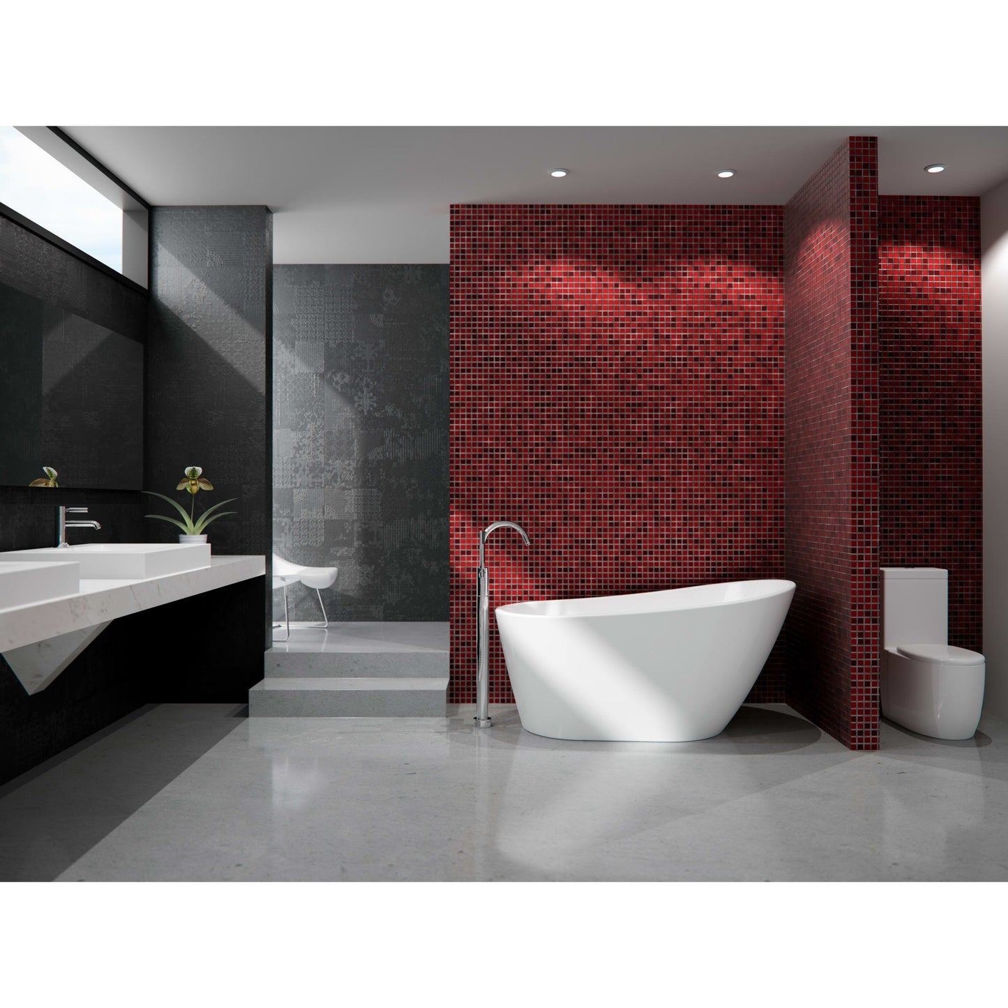 Malaga F1 3266 AFR Acrylic Freestanding End Drain Bathtub in White