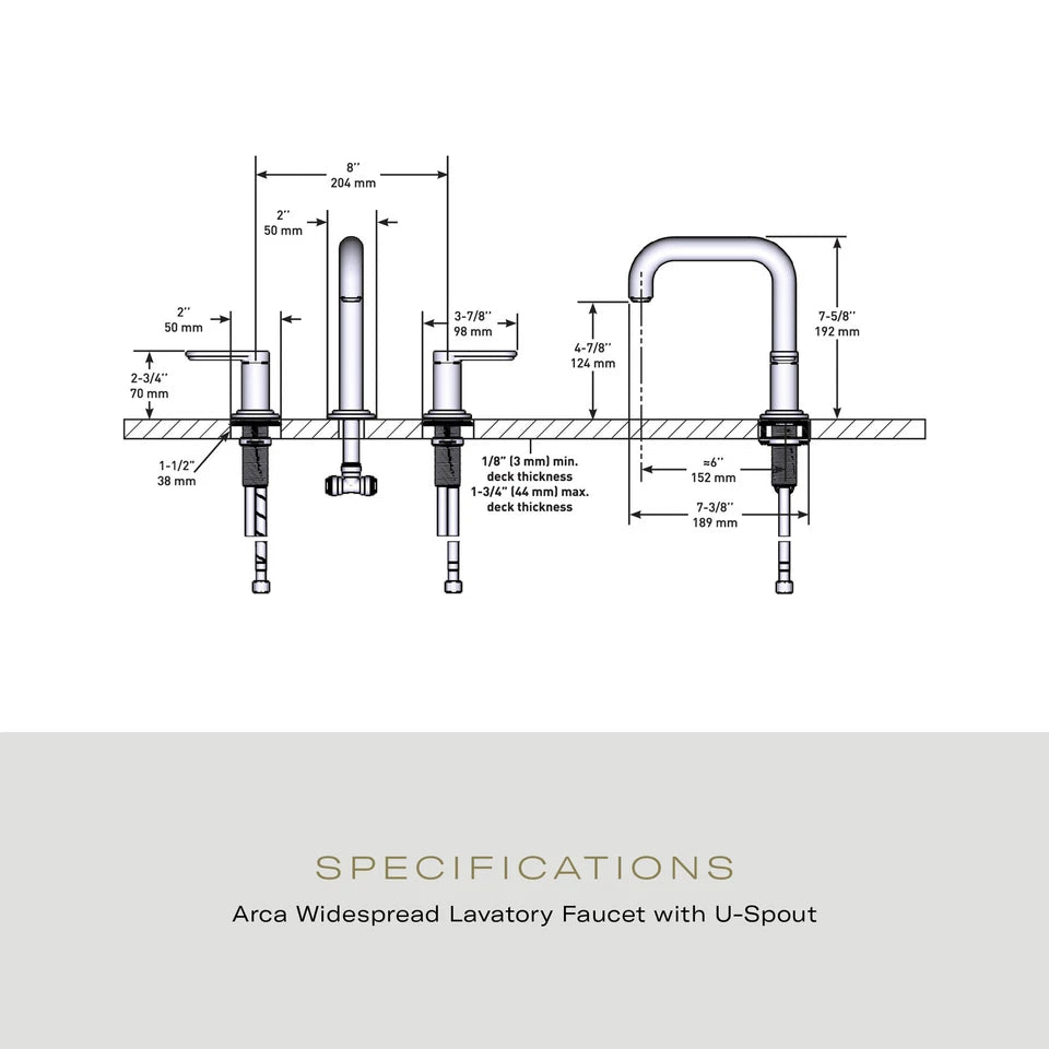 Riobel AASQ08BN Arca 1.2 GPM Widespread Bathroom Faucet - Brushed Nickel
